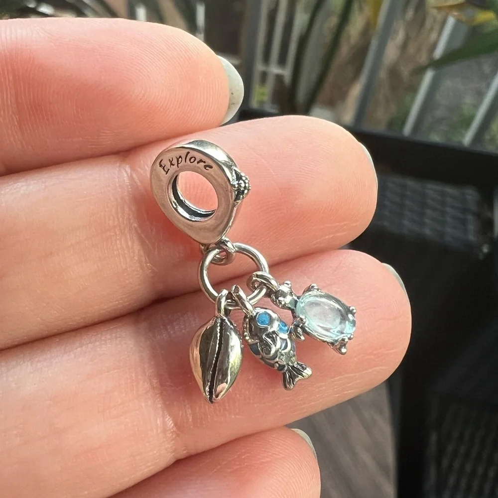 Fish, Sea Turtle & Conch Triple Dangle Charm